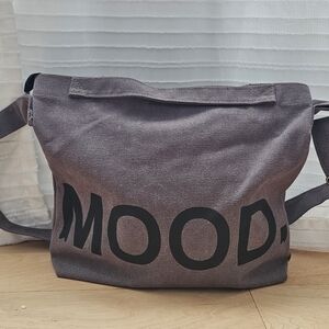 MOOD Grey Canvas Tote Crossbody Bag Large Shoulder Bag